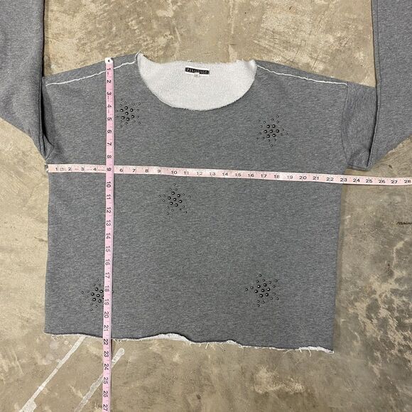 PJ Salvage Lounge Sweatshirt Womens Medium Long-Sleeve Gray Stretch Embellished - Picture 6 of 8